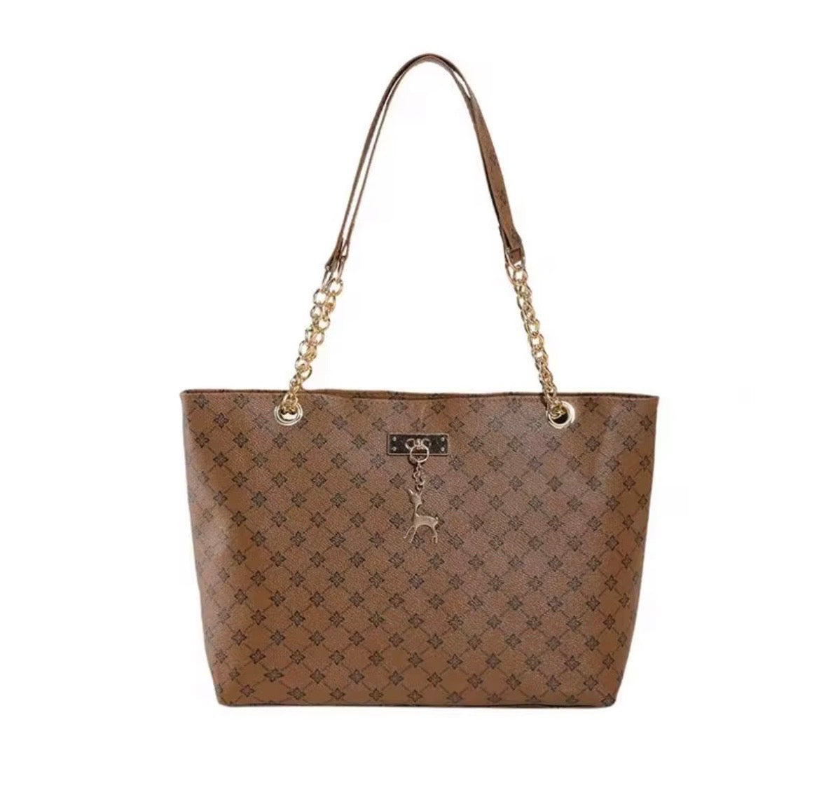 Sac Cabas à Chaîne Dorée - Motif Signature