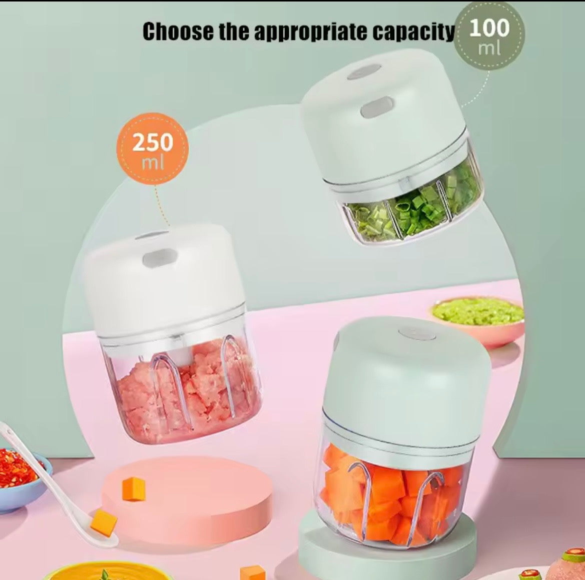 Mini hachoir électrique multifonction – Rapide & pratique