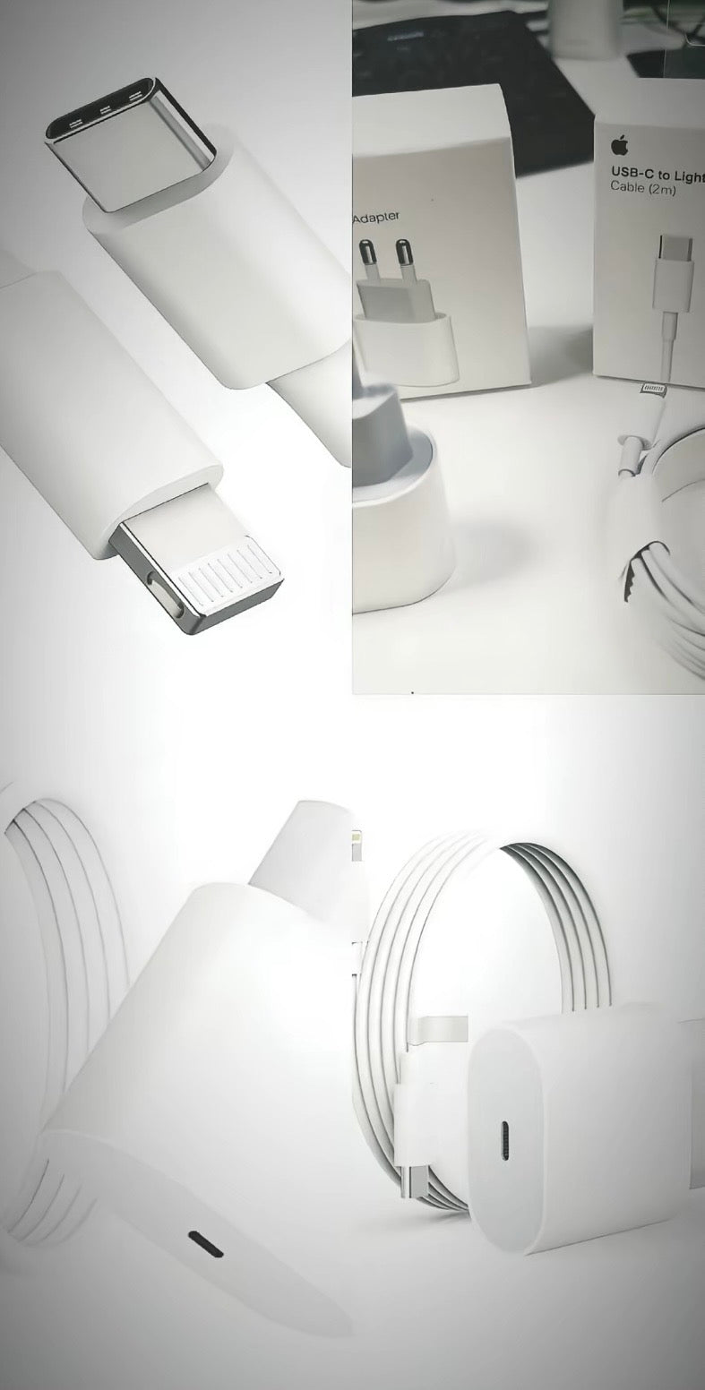 Chargeur Rapide USB-C 20W pour iPhone – Compatible iPhone 16 / 15 / 14 / 13 / 12 – Recharge Sécurisée et Ultra Rapide