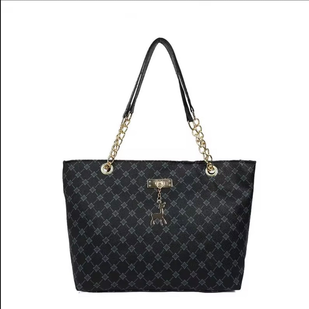 Sac Cabas à Chaîne Dorée - Motif Signature